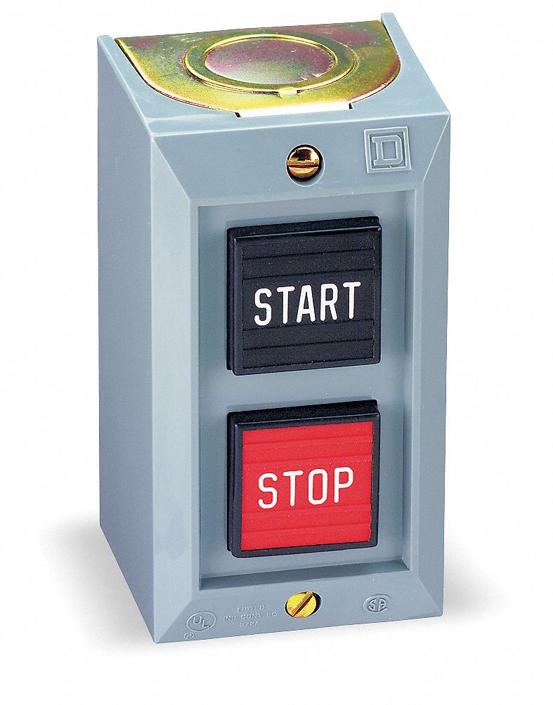 SQUARE D Push Button Control Station, 1NO/1NC, Start/Stop, Push Button with Mushroom Head