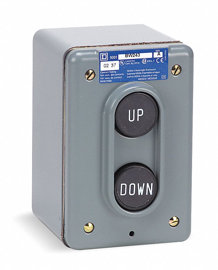 SQUARE D Push Button Control Station Momentary / Momentary, 2NO, Up