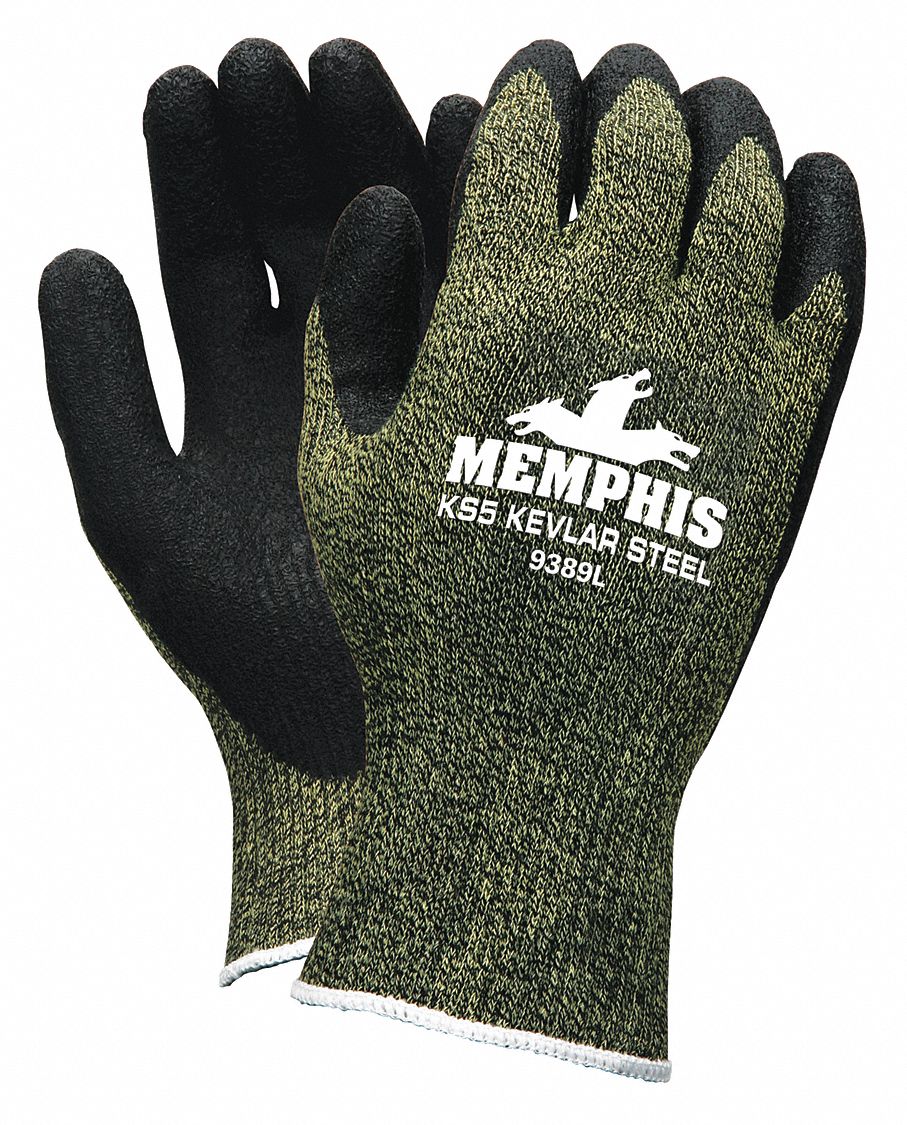 MCR SAFETY CutResistant Gloves, L, A4 ANSI/ISEA Cut Level, Palm