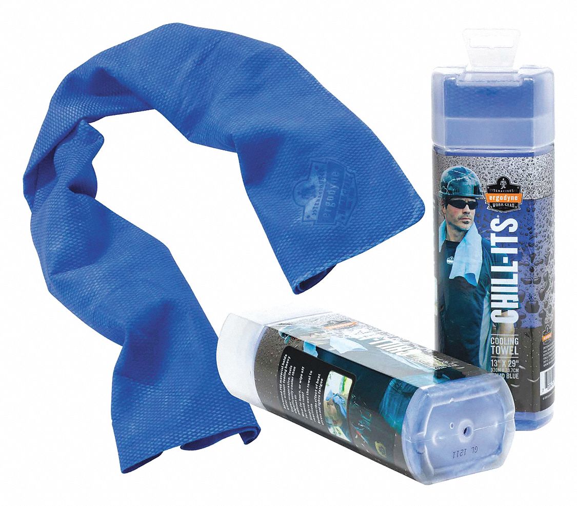 CHILLITS BY ERGODYNE Evaporative Cooling Towel, Advanced PVA, Blue, 13