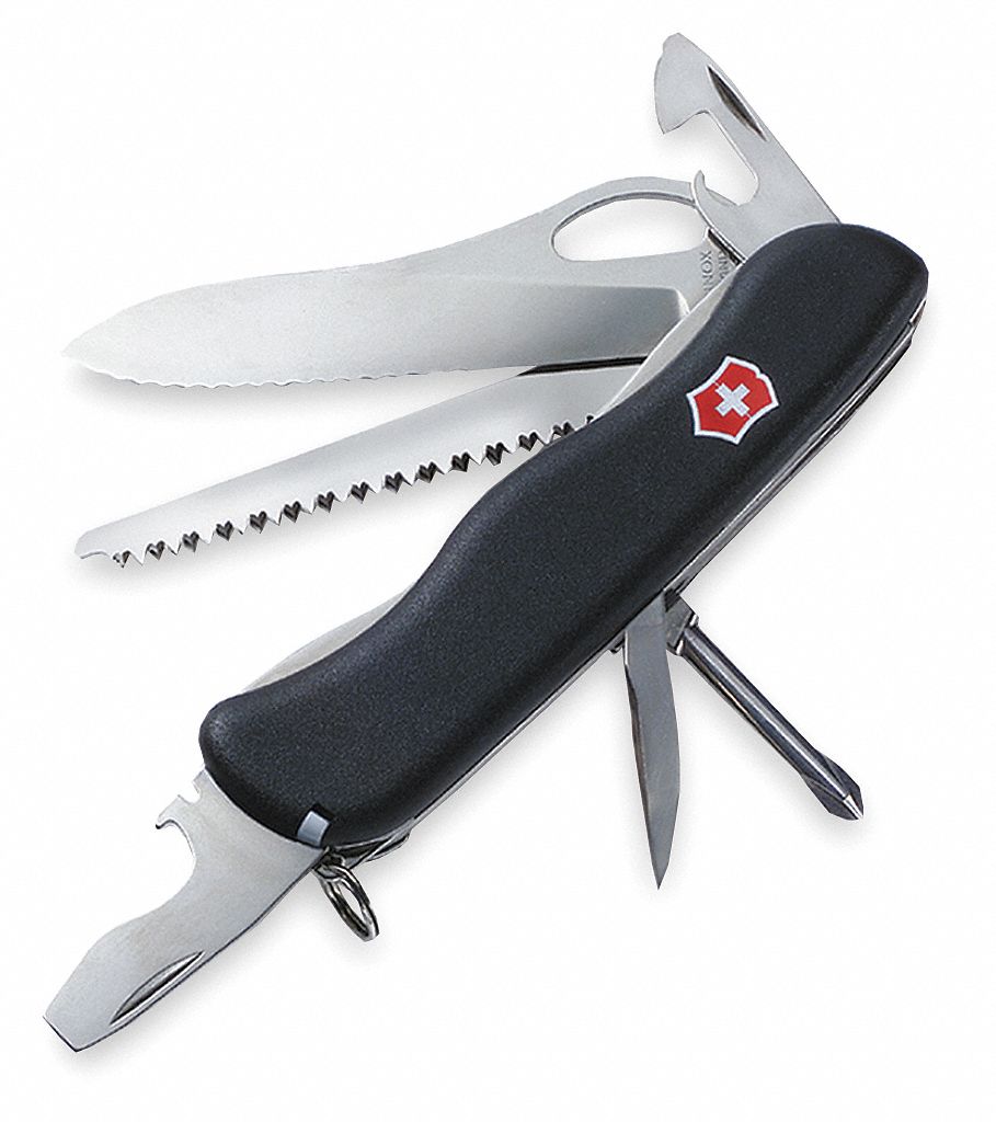 VICTORINOX SWISS ARMY, 6 Tools, 4 1/4 in Closed Lg, Folding Knife