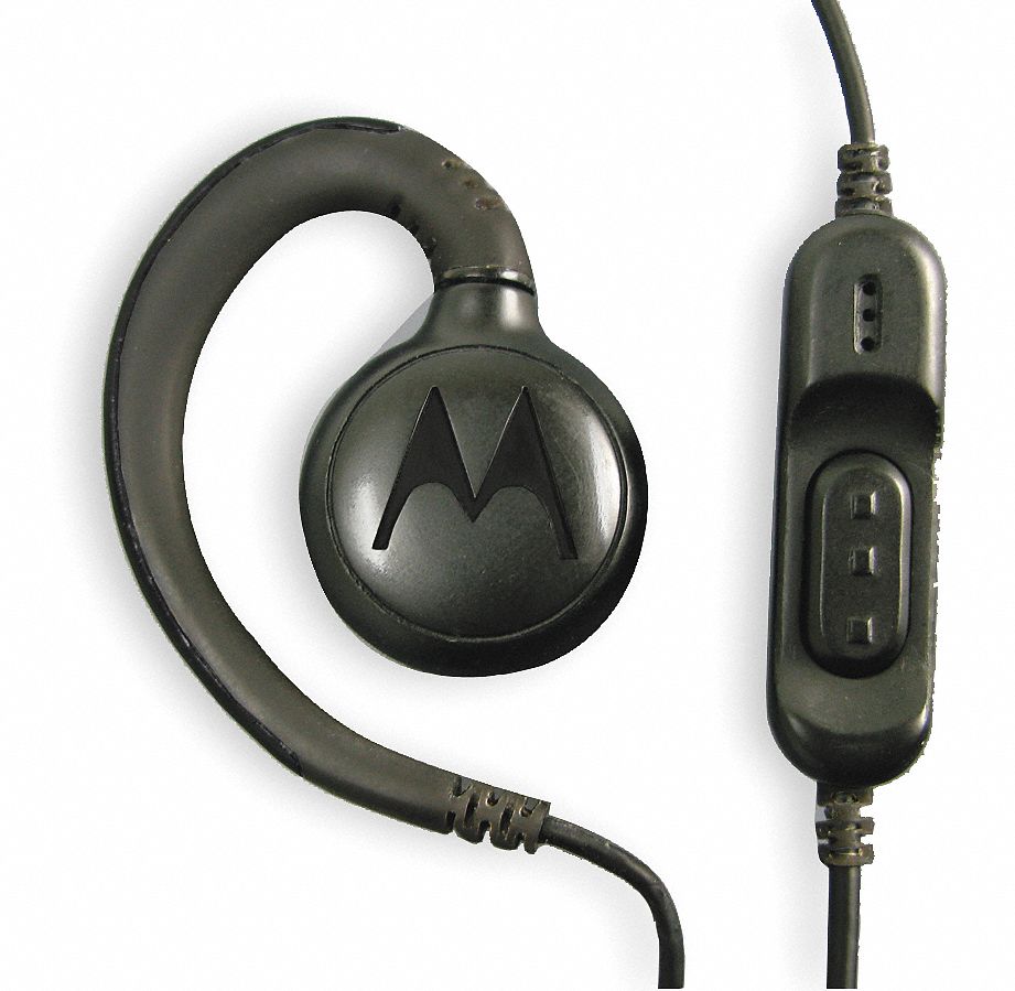 MOTOROLA Earpiece, Black, 48 In. L, Swivel Ear Loop 2EUH2RLN6423B
