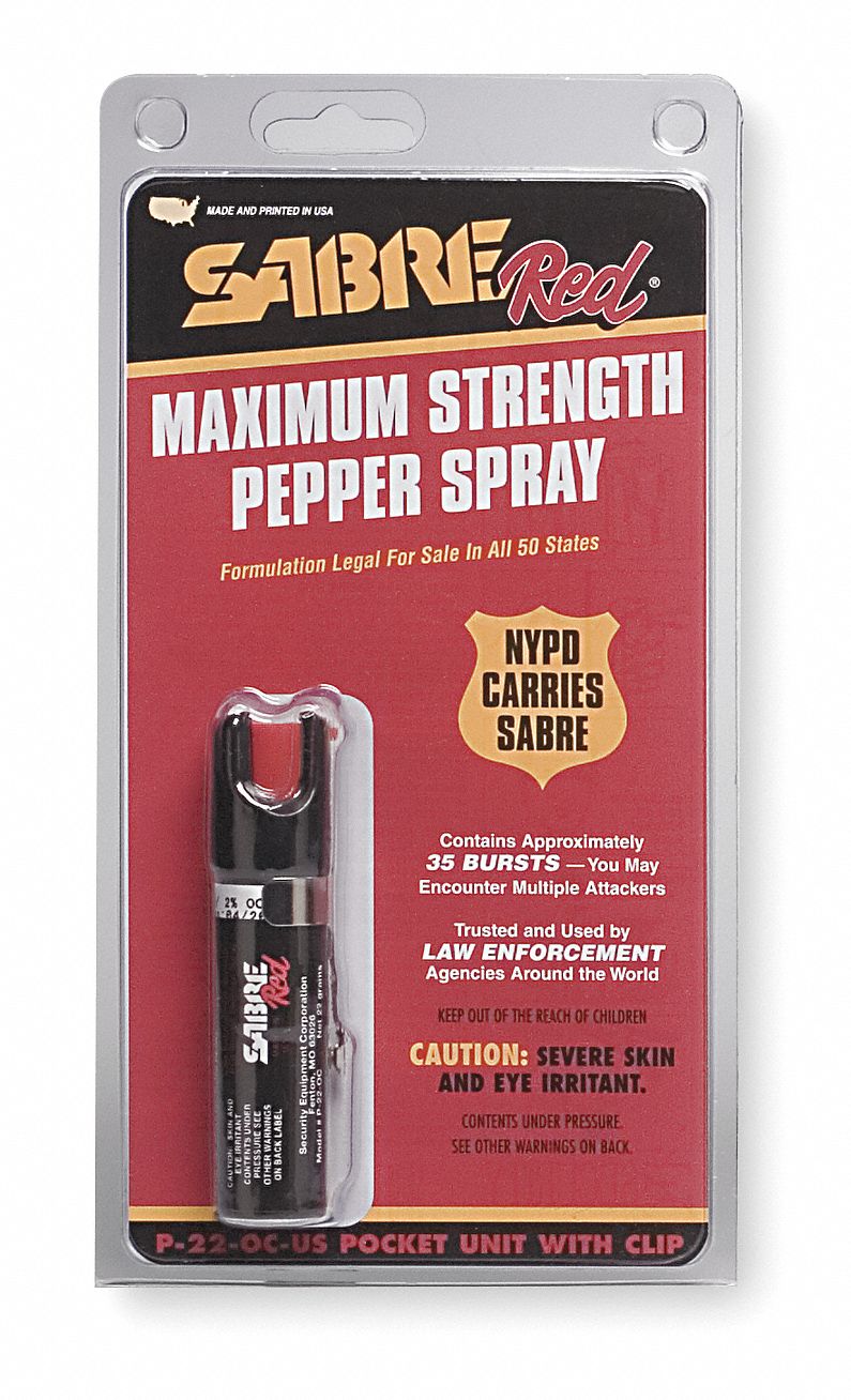 SABRE RED, 35, 4 in Overall Ht (In.), Pepper Spray 2EUJ7P22OC Grainger
