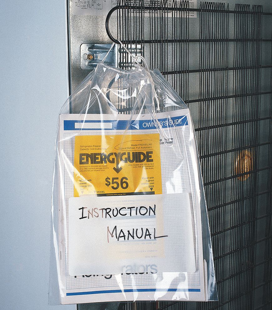 GRAINGER APPROVED Reclosable Poly Bag, Bag Closure Type Drawstring, Low