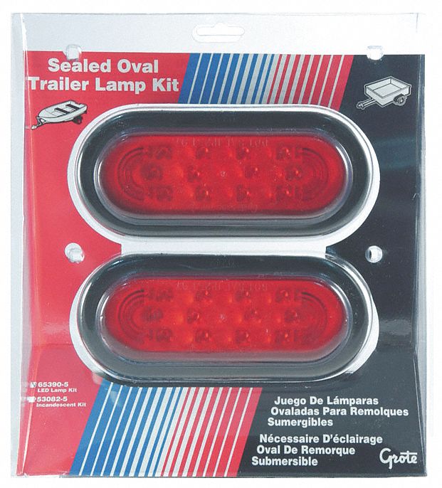 GROTE Permanent Trailer Lighting Kit, 11 in Wire Length, Pigtail