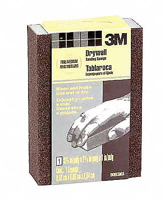 3M Drywall Sanding Sponge, Medium/Fine Grade, Black, PK 24 2FRA3