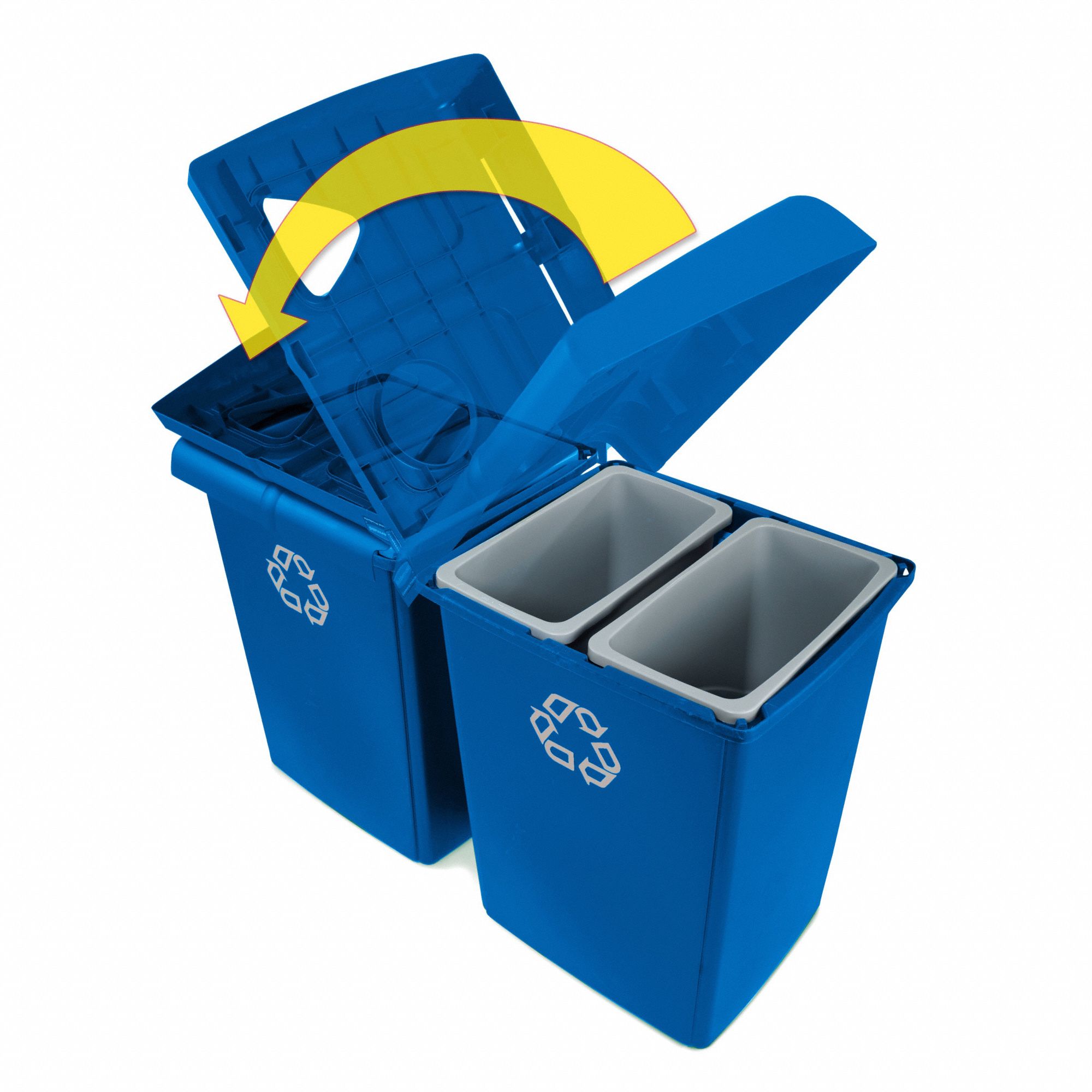 RUBBERMAID COMMERCIAL PRODUCTS (4) 23 gal Rectangular Recycling Station