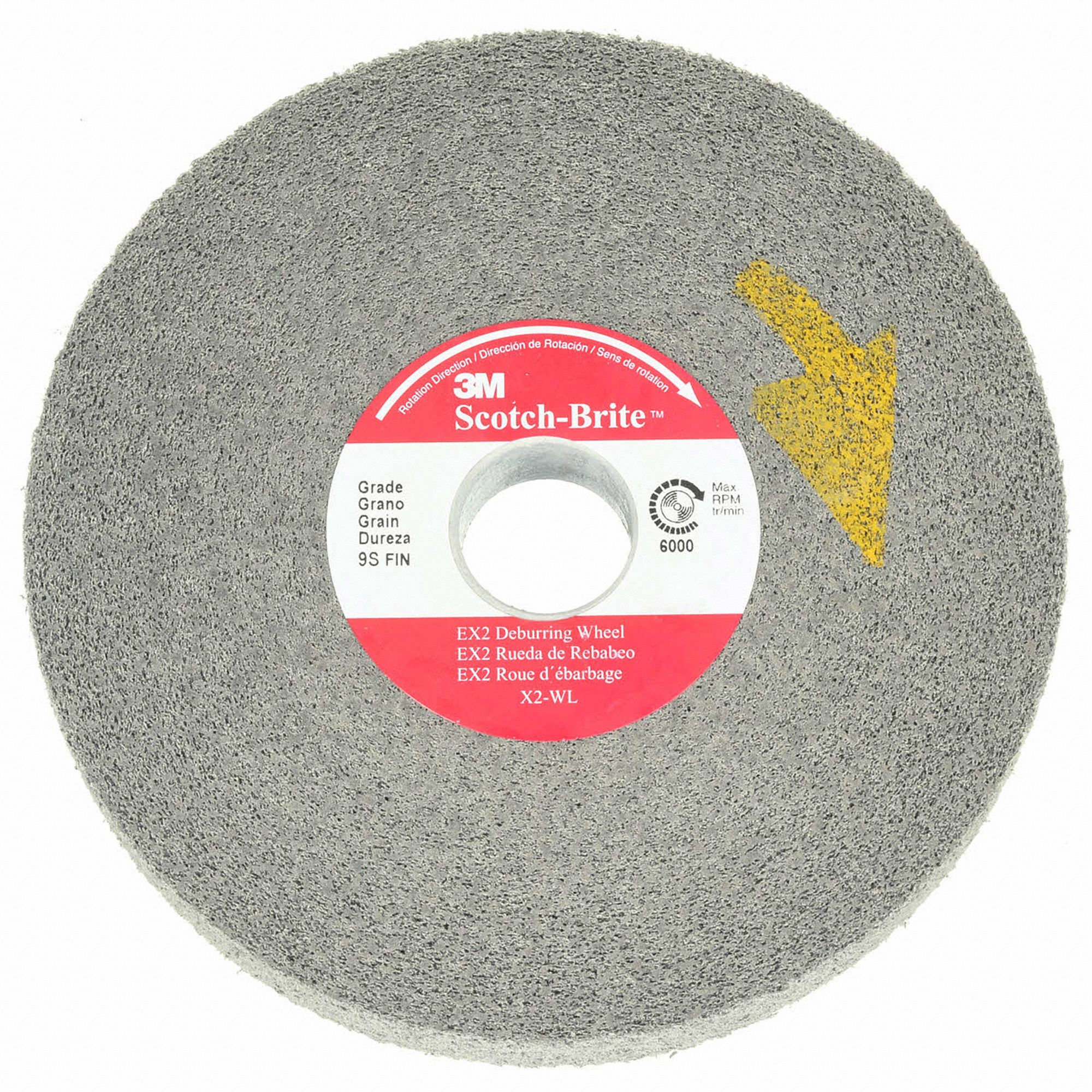 SCOTCHBRITE 6 in Deburring and Finishing Convolute Wheel, 1 in W, 1 in