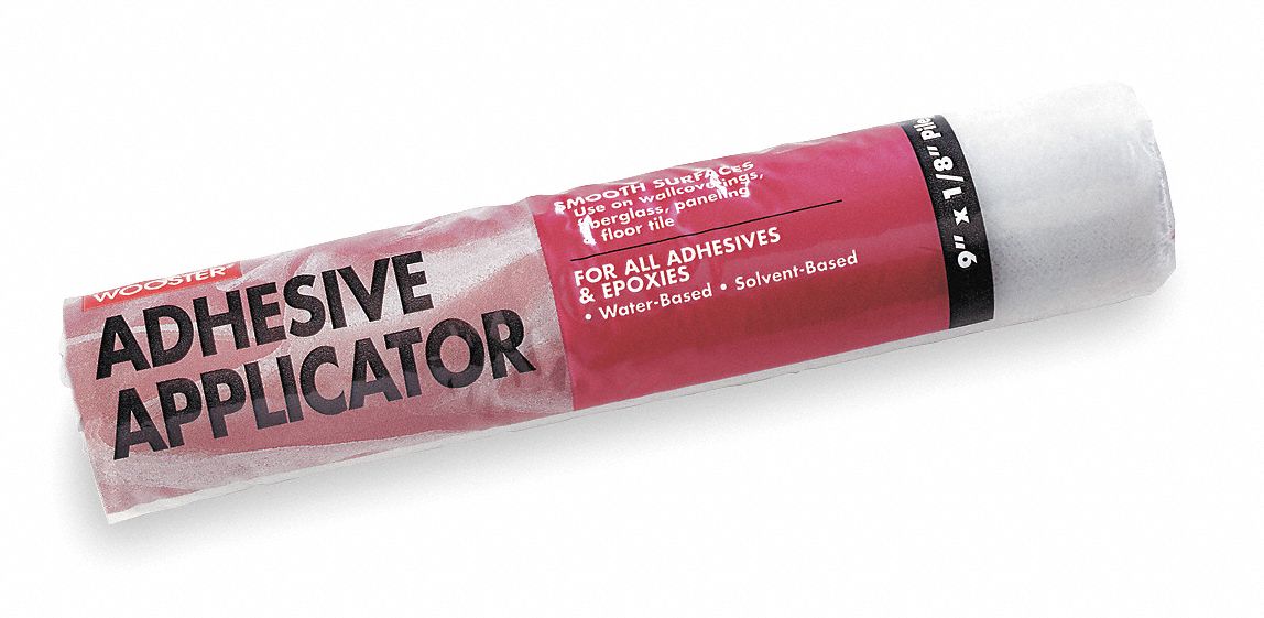 WOOSTER Adhesive Applicator, Woven Fabric Cover Material, 9 in Length, 1/8 in Nap 2GTT6R2459