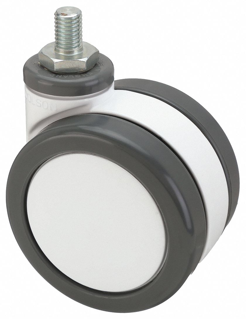 3 in Wheel Dia., 195 lb, TwinWheel Threaded Stem Caster 2GU84