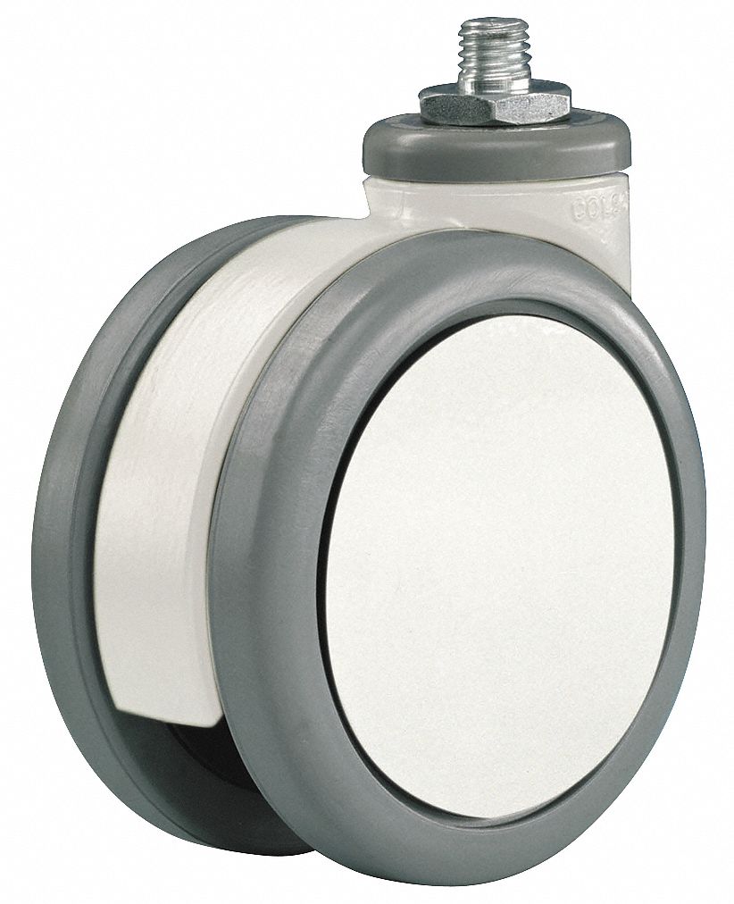 GRAINGER APPROVED TwinWheel Threaded Stem Caster 3 in Wheel Dia., 195 lb, 3 9/16 in Mounting