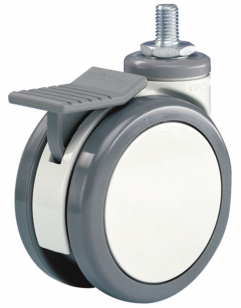 GRAINGER APPROVED TwinWheel Threaded Stem Caster, 4 in Wheel Dia., 275