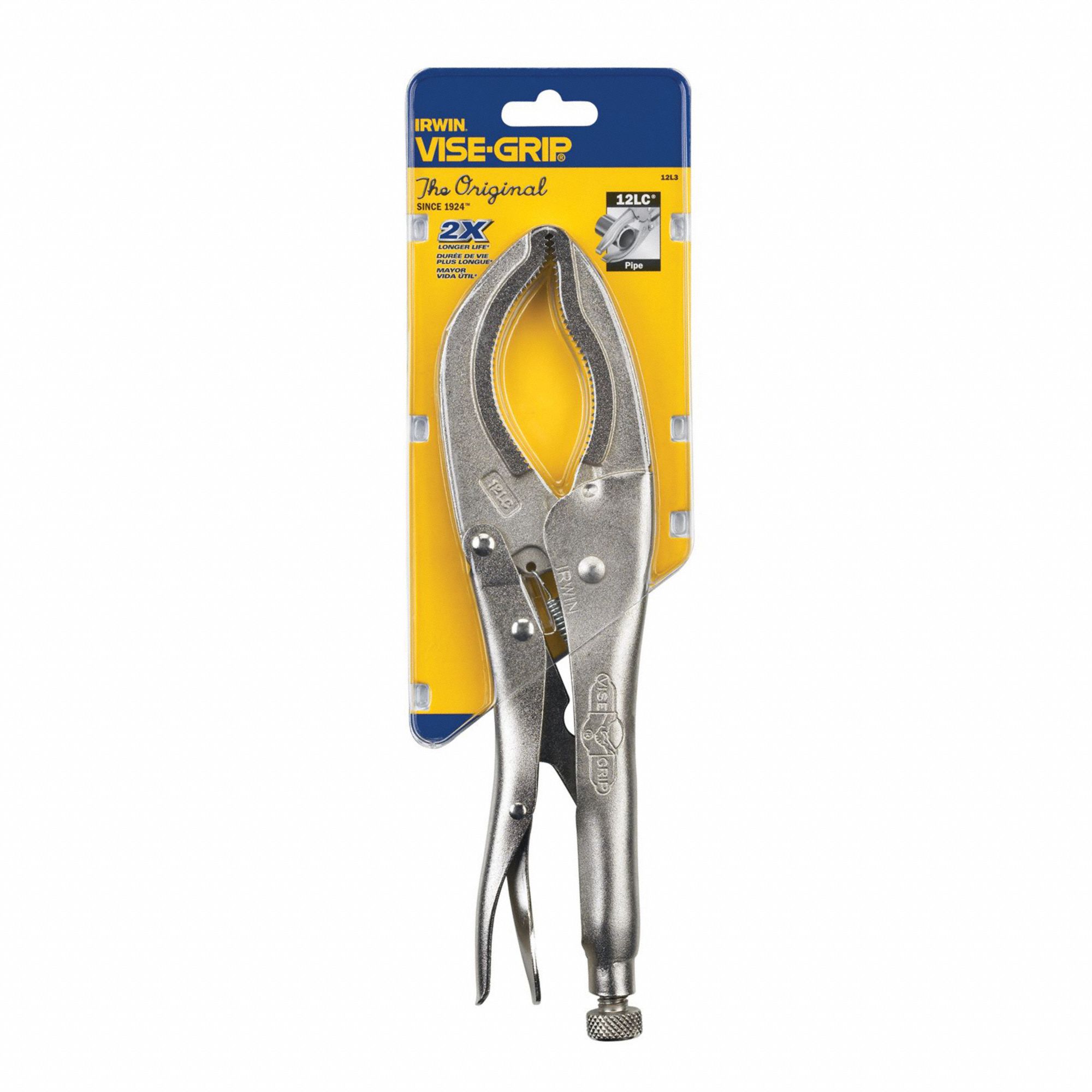 IRWIN VISEGRIP Curved Jaw Locking Pliers, Jaw Capacity 31/8 in, Jaw