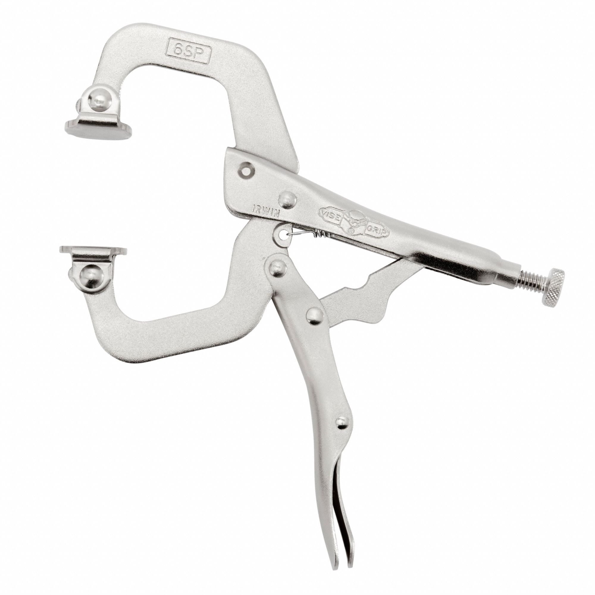 Automotive IRWIN VISE GRIP 6SP 6 INCH LOCKING C CLAMP WIT SWIVEL PADS 2 EA