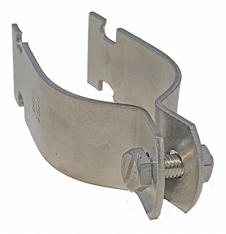 GRAINGER APPROVED Channel Rigid Pipe Strap, Clamps and Hangers, 304 Stainless Steel, Stainless