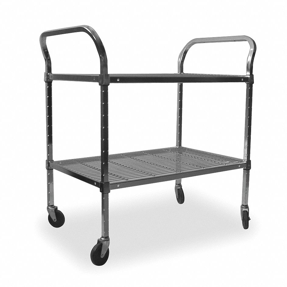 Wire Utility Cart, 800 lb Load Capacity, Number of Shelves 2 Grainger