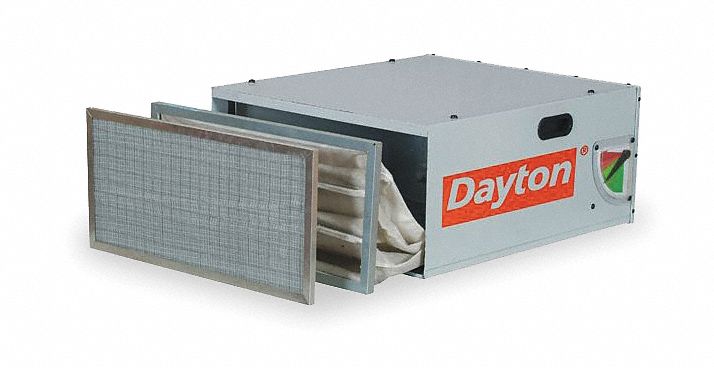 DAYTON Industrial Air Cleaner, Number of Speeds 3, Voltage 120, 60 Hz