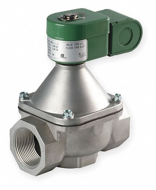 11/2" Aluminum Fuel Gas Solenoid Valve with Test Port, Normally Closed