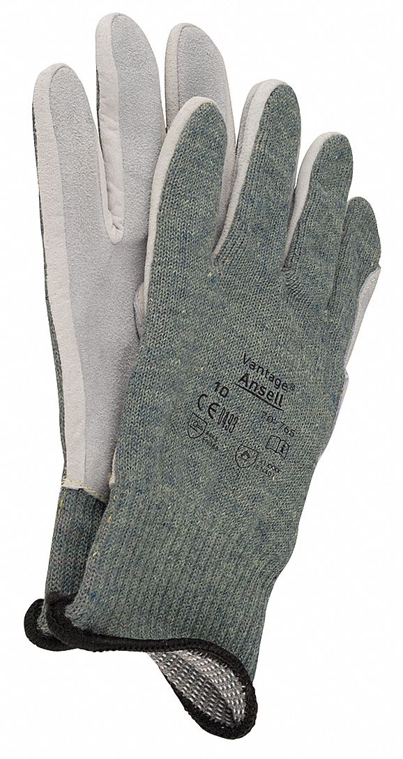 ANSELL Uncoated Cut Resistant Gloves, ANSI/ISEA Cut Level 4, Kevlar