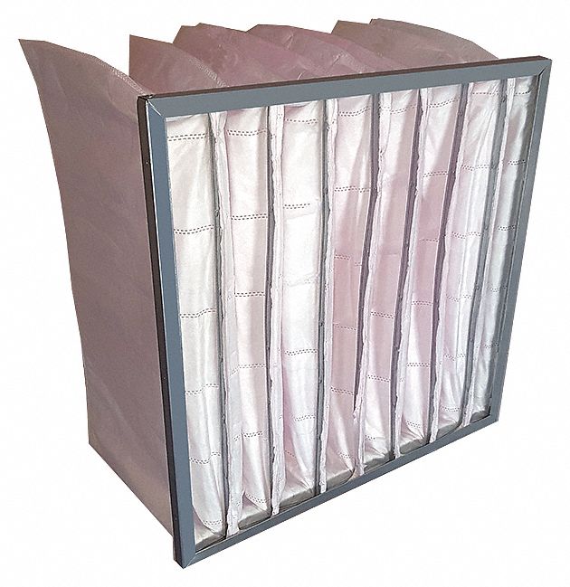 AIR HANDLER Pocket Air Filter, 24x24x22, MERV 13, Pink, Synthetic