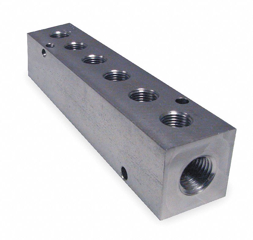 PNEUMADYNE INC Manifold, 3/8 in Inlet Size, 1/4 in Outlet Size, NPT