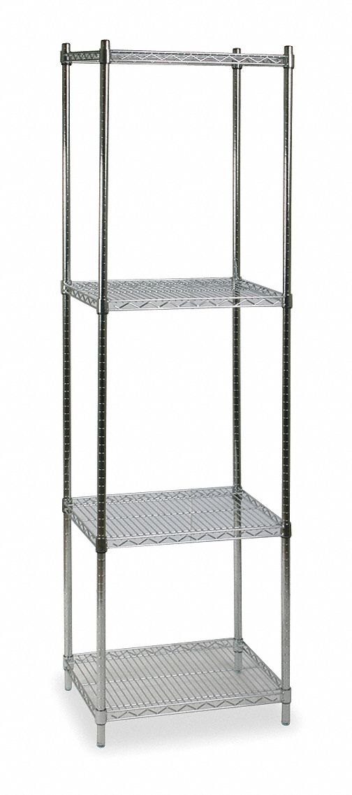 GRAINGER APPROVED Starter Wire Shelving Unit, 24 inW x 24 inD x 85 inH