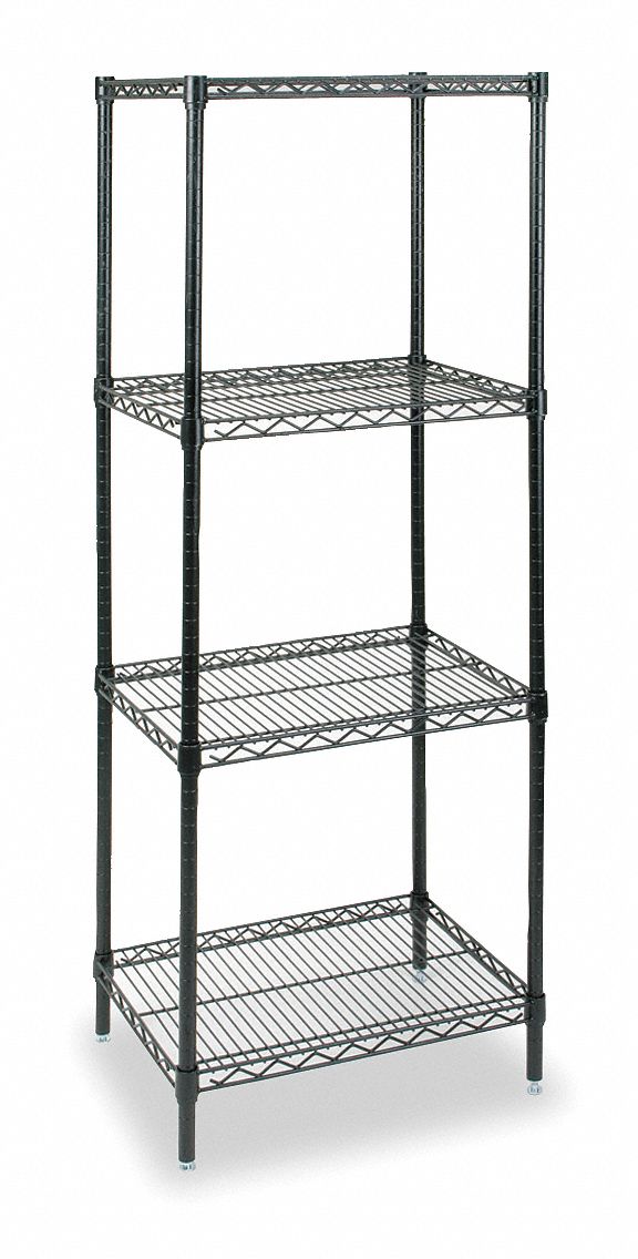 GRAINGER APPROVED Starter Wire Shelving Unit, 24 inW x 18 inD x 74 inH