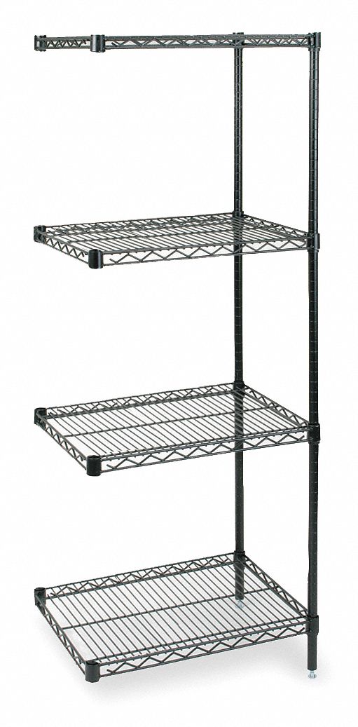 GRAINGER APPROVED AddOn Wire Shelving Unit, 48 inW x 18 inD x 63 inH