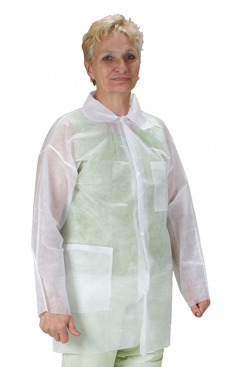 CONDOR Disposable Lab Coat, 5XL, White, PK 25 2KTT72KTT7 Grainger