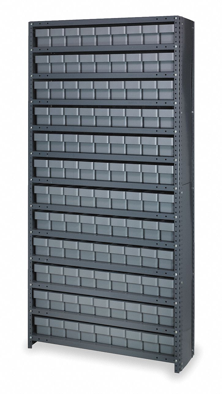 QUANTUM STORAGE SYSTEMS, 36 in x 18 in x 75 in, 1 Sided, Enclosed Bin