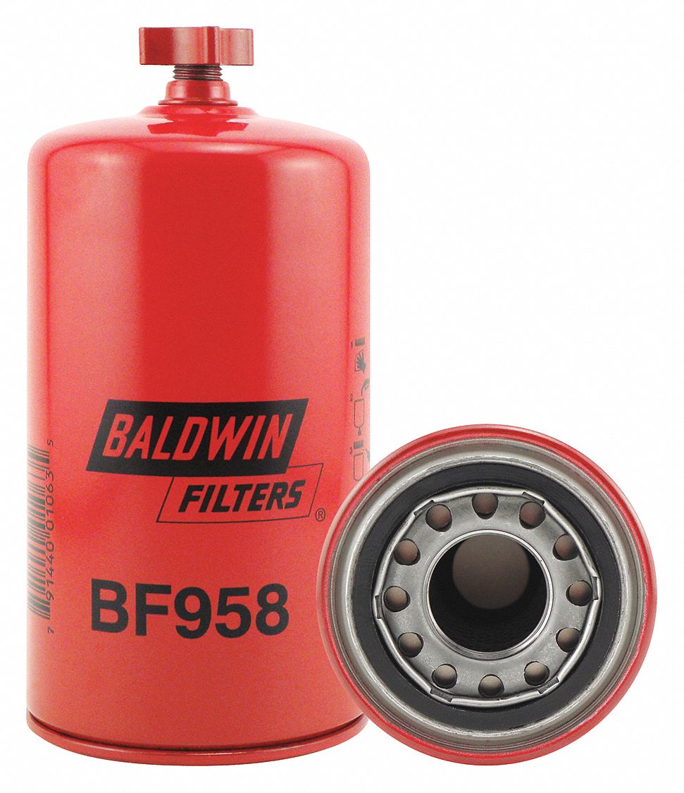 BALDWIN FILTERS Fuel Filter, SpinOn Filter Design 2KZL9BF958 Grainger