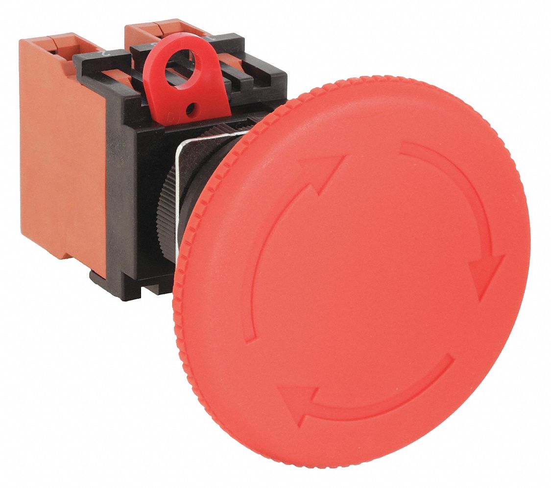 OMRON STI, 22 mm Size, Maintained Push / Turn To Release, Emergency