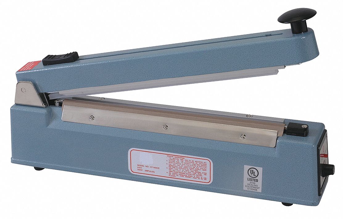 GRAINGER APPROVED Poly Bag Sealer, Table Top Mount Type, Heat Sealing