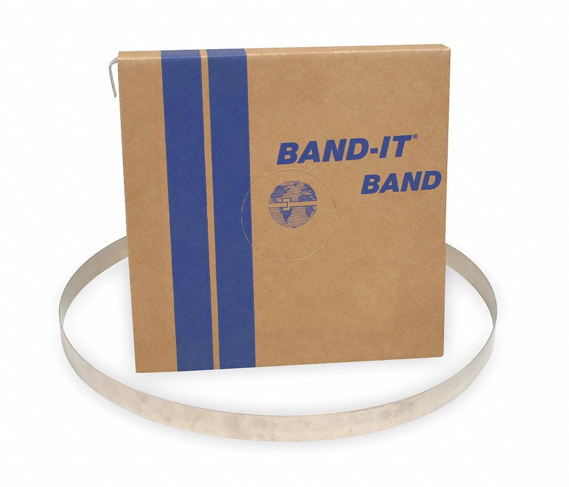 BANDIT Stainless Steel Band, 201 Stainless Steel, Metallic, 11/4
