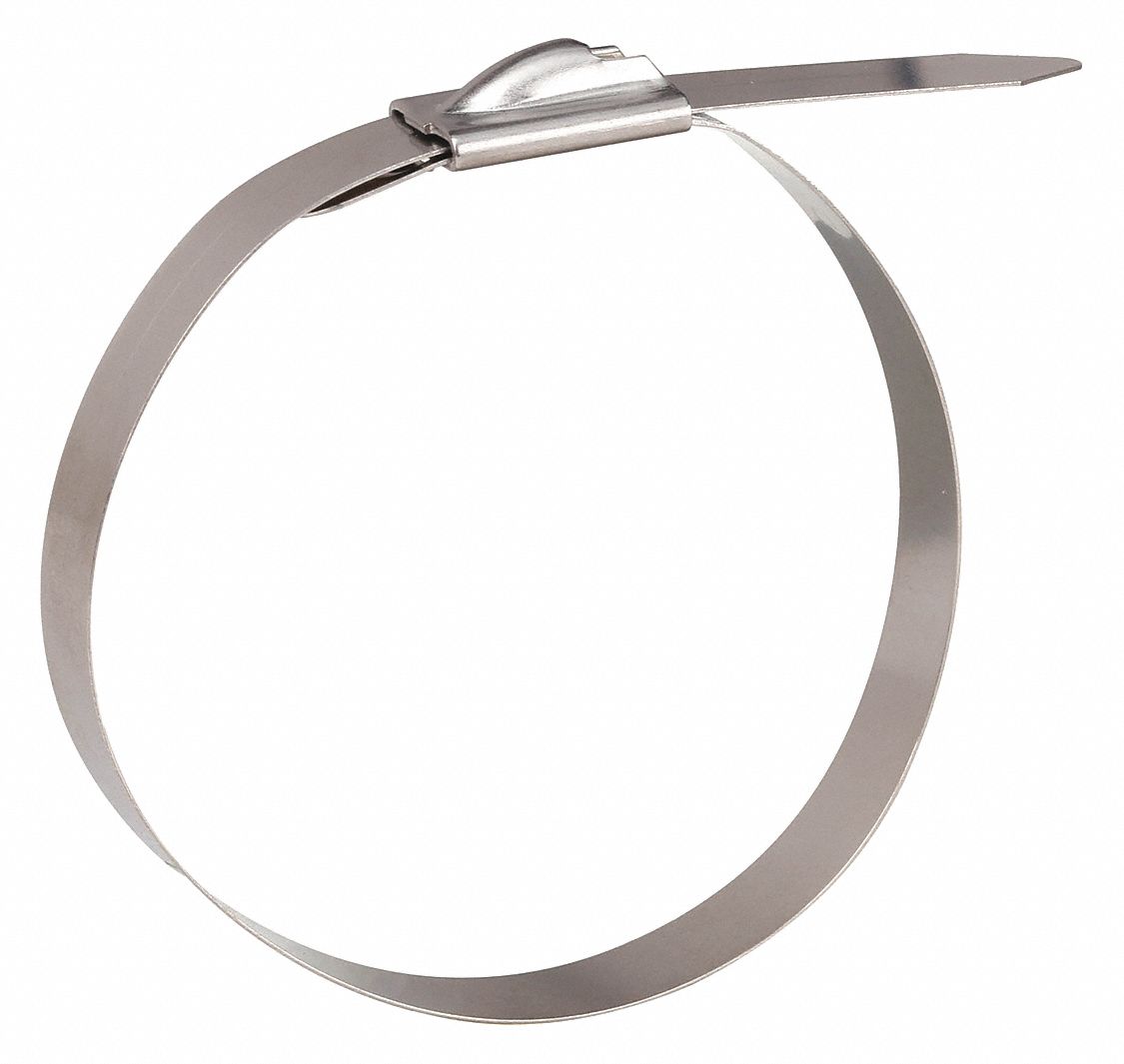 304 Stainless Steel, 8 in Clamping Dia, Zip Tie 2LPC5GRK136 Grainger