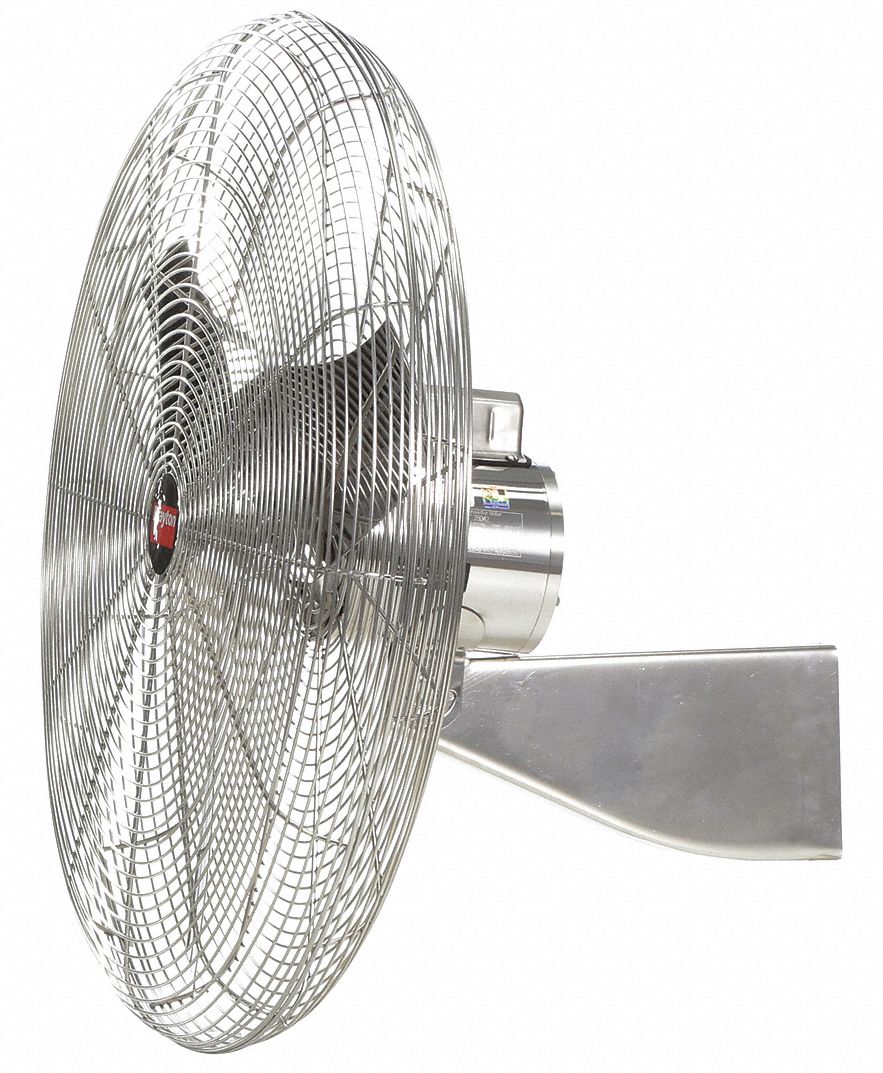 DAYTON 30 in Industrial Stainless Steel Washdown Fan, Stationary, Wall
