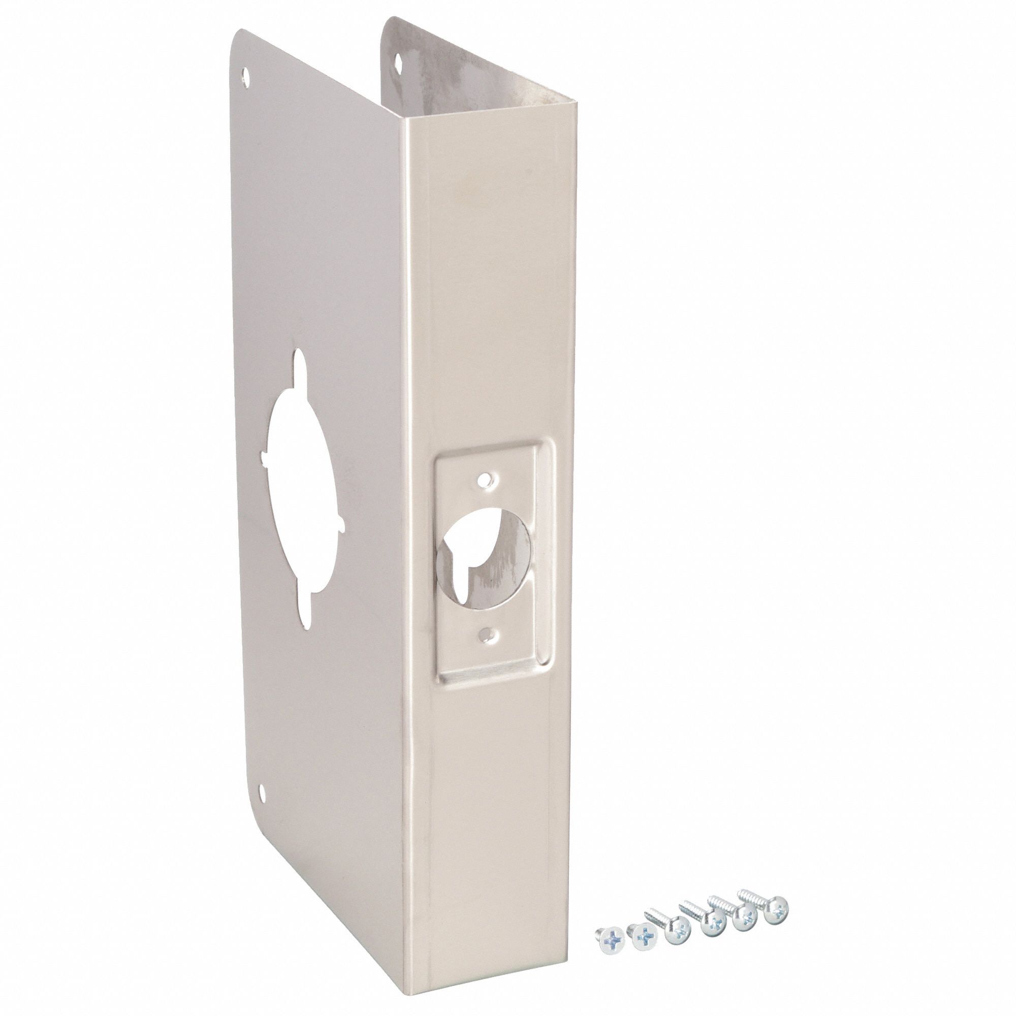 GRAINGER APPROVED Door Reinforcer, Stainless Steel, 13/4 in Door Thickness, Backset 2 3/4 in