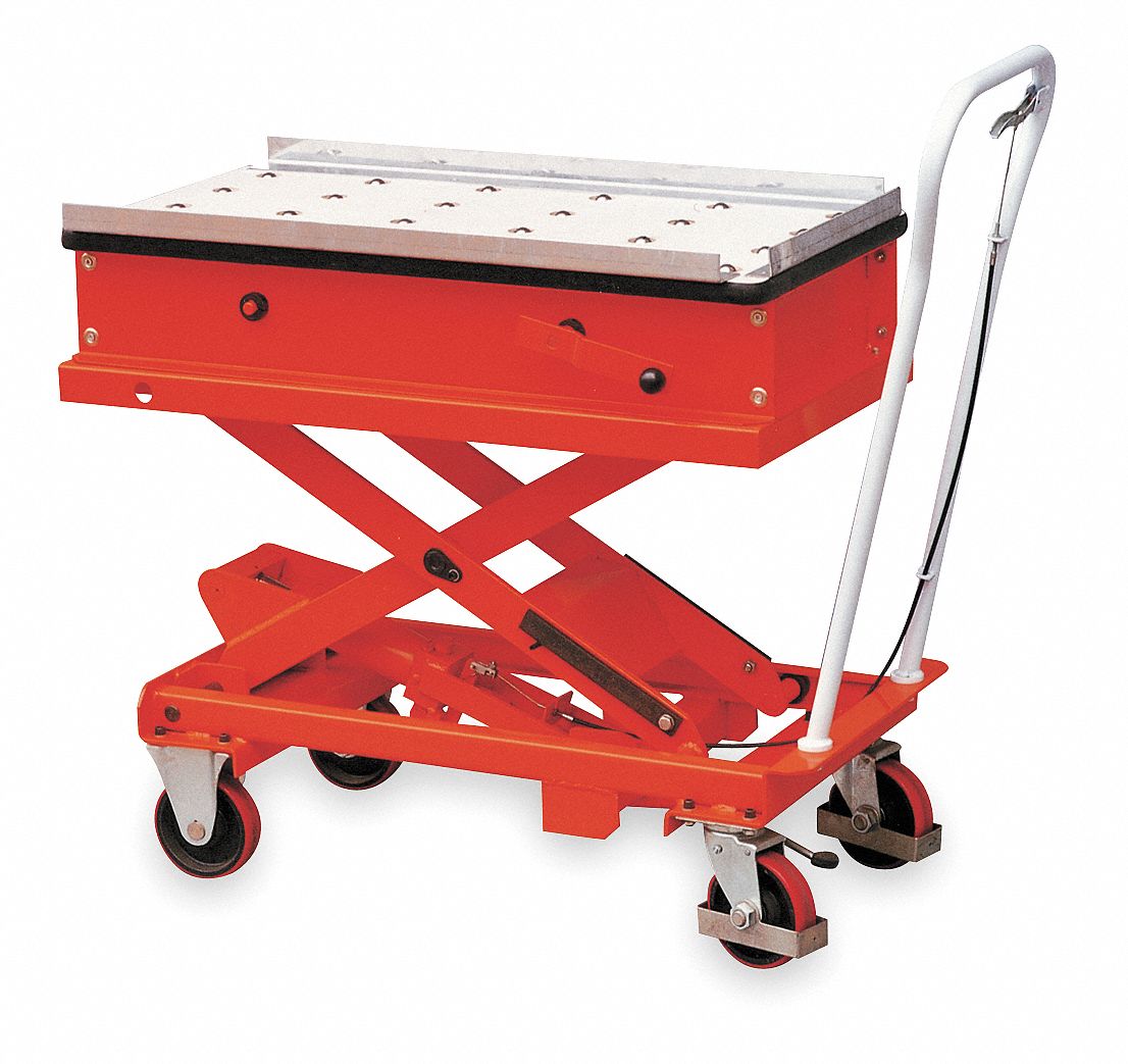 DAYTON Mobile Scissor Lift Table, 1540 lb. Load Capacity, 467/8