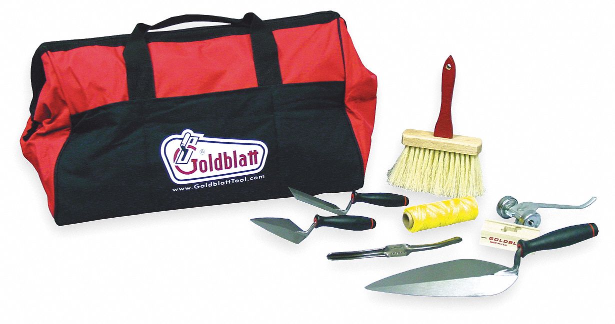 GOLDBLATT Masons Apprentice Tool Kit,8 Pc 2MPY6G09150 Grainger