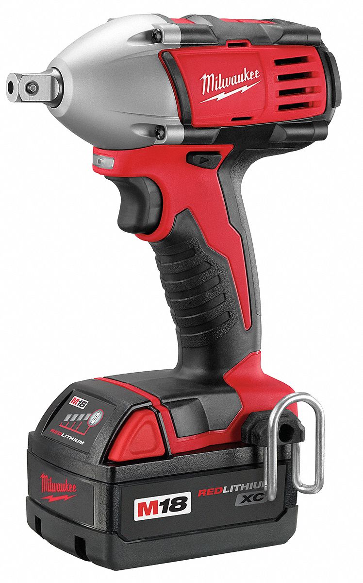 MILWAUKEE 1/2" Cordless Impact Wrench Kit, 18.0 Voltage, 184 ft.-lb
