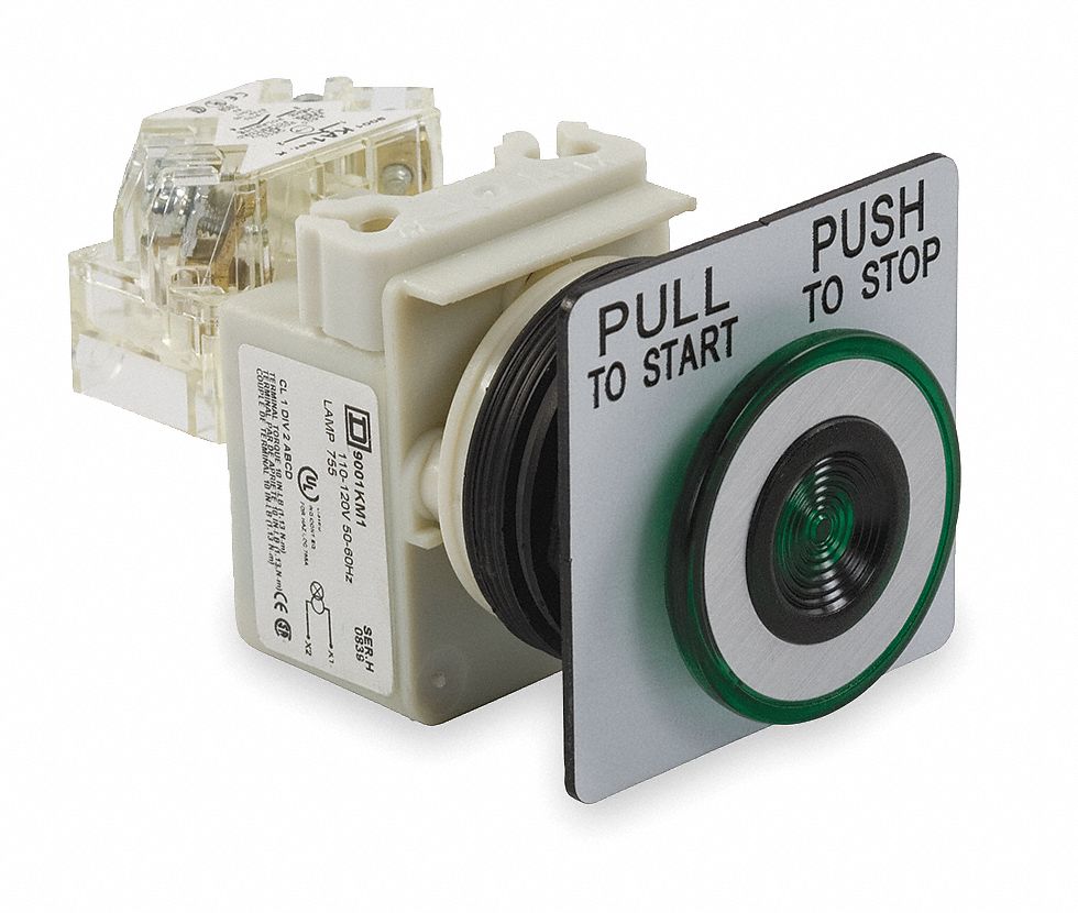 SCHNEIDER ELECTRIC Illuminated Push Button, 30 mm, Maintained Pull