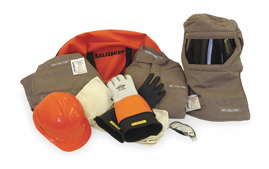 SALISBURY 100.0 cal/cm2 FlameResistant Coat/Overall Kit, 4HRC, Brown