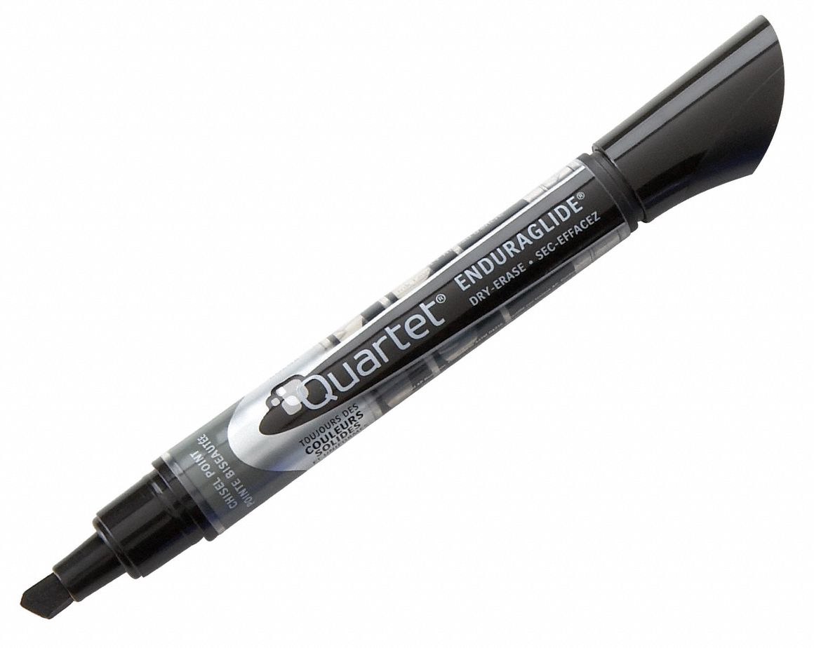 QUARTET Dry Erase Markers Chisel, Capped, Black, Original, 12 PK