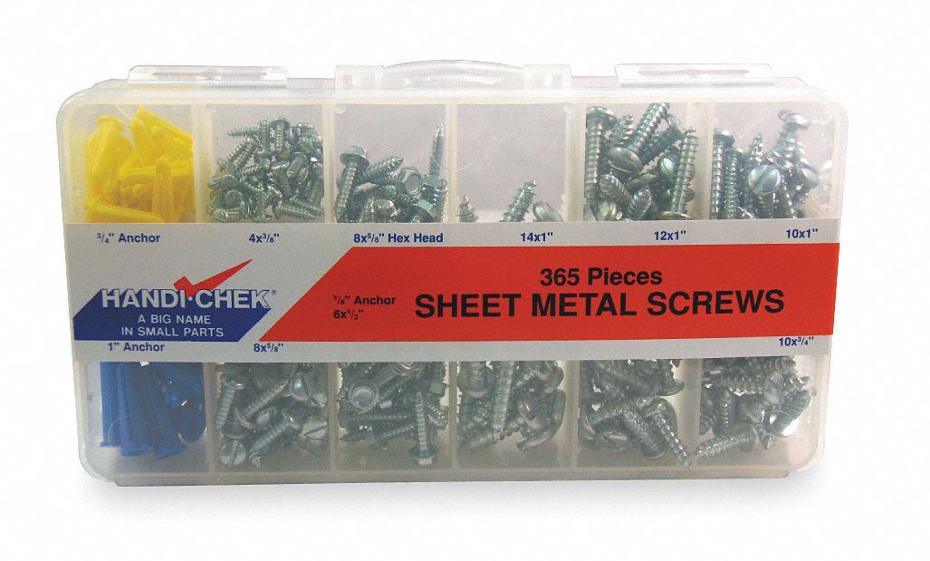 ITW BEE LEITZKE Sheet Metal Screws and Plastic Anchors Assortment