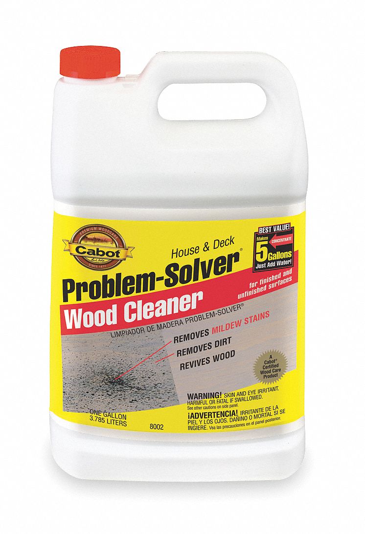 CABOT None Wood Cleaner, Clear, 1 gal 2NTC4140.0008002.007 Grainger