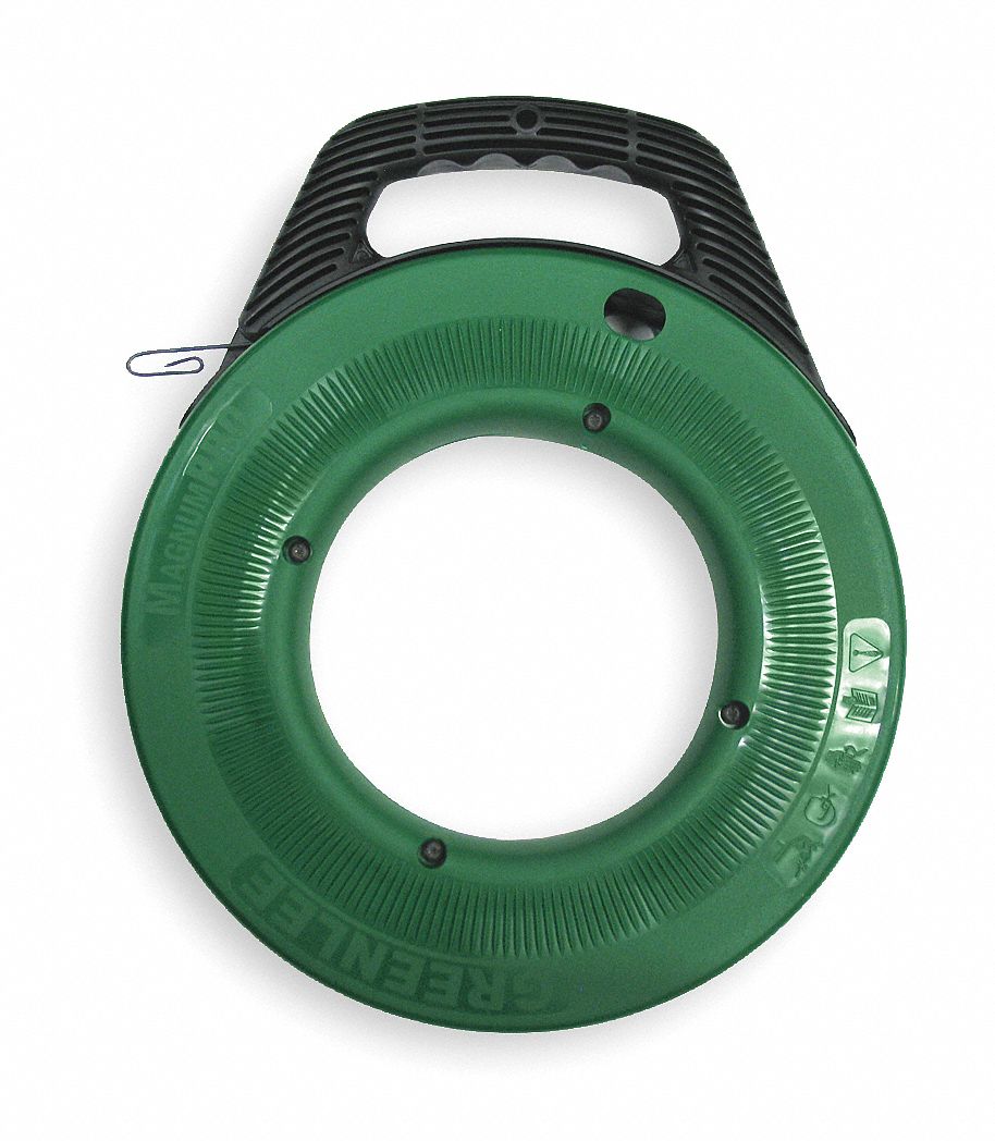 GREENLEE, 240 ft Lg, Manual Wind Tape Retraction, Fish Tape 2NXE9FTS438240 Grainger