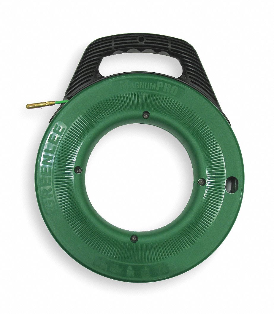 GREENLEE 100 ft Fish Tape, Fiberglass, 3/16" Tape Size, Round Tape