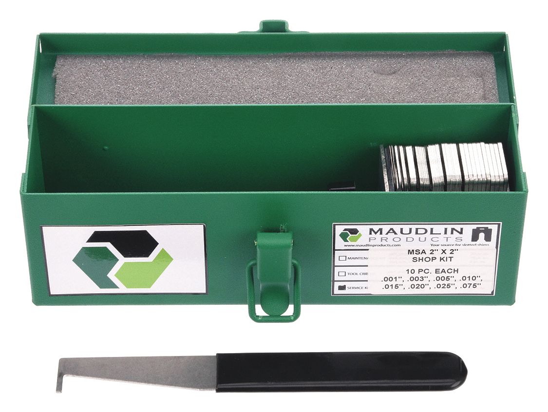 Inch, Tabbed, Slotted Shim Assortment,Tabbed,80 pcs 2NZJ4MSA2SHK