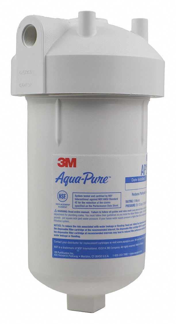 3M AQUAPURE 3/8 in NPT Plastic Water Filter System, 1.75 gpm, 125 psi
