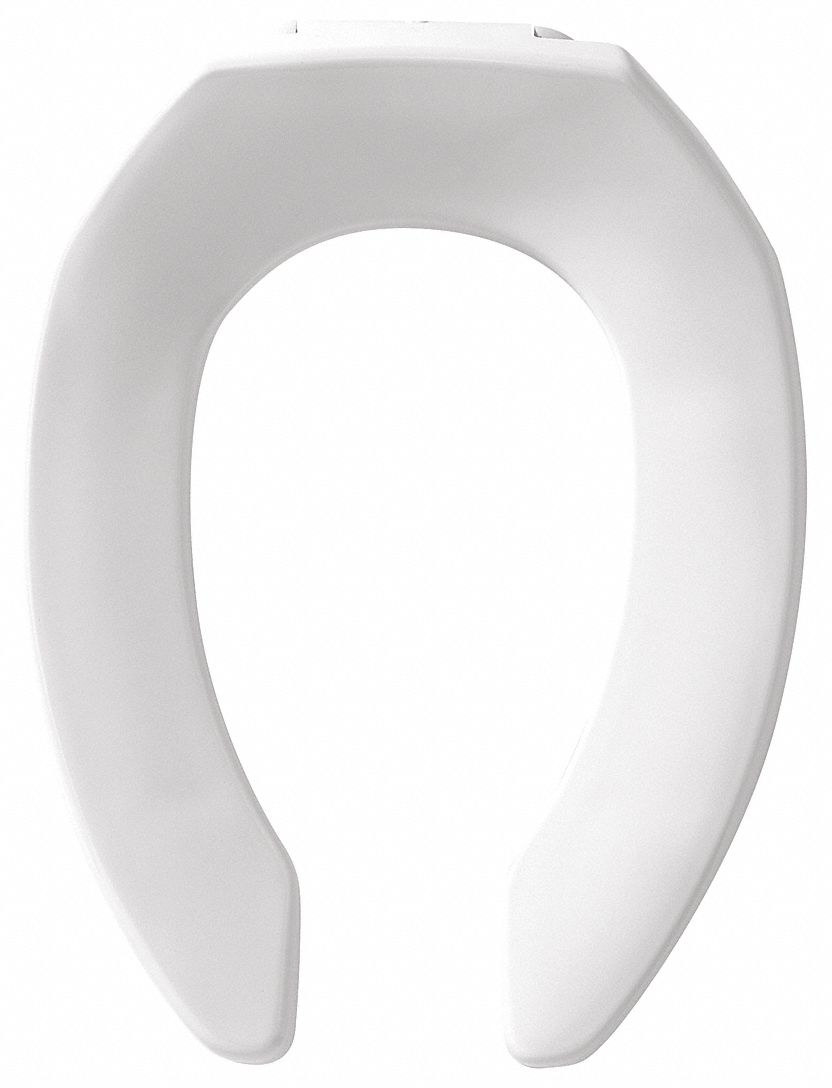 White, Plastic with Stainless Steel Posts, Toilet Seat - 2P888|1955CT
